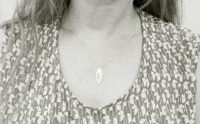 Surfboard gold name Pendant