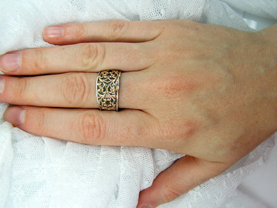 Lace Silver gold  ring