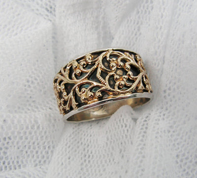 Lace Silver gold  ring