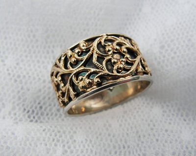 Lace Silver gold  ring