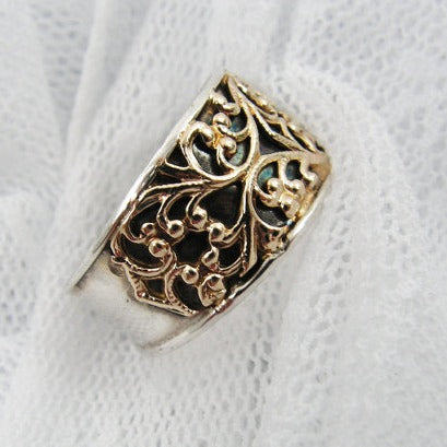 Lace Silver gold  ring