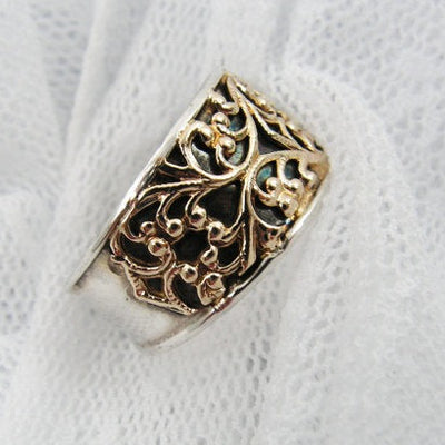 Lace Silver gold  ring
