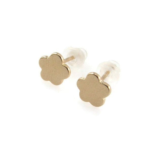 Flower gold stud earrings