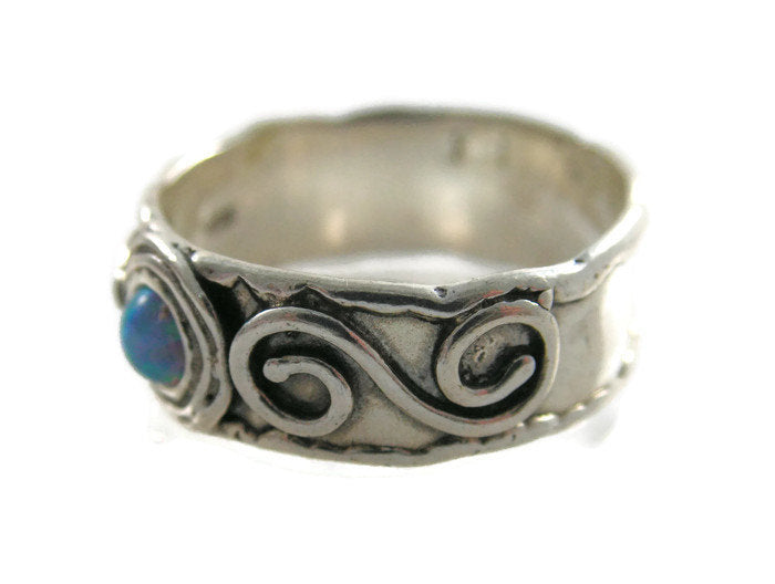 Sterling silver opal ring