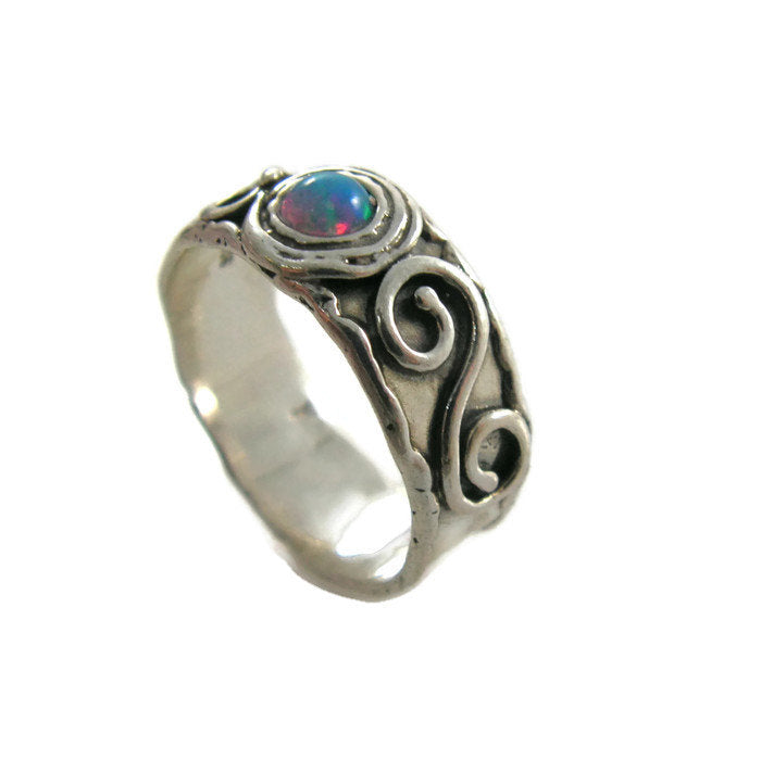 Sterling silver opal ring