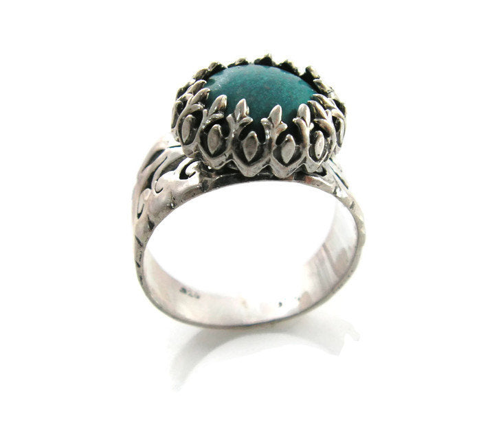 Native american Turquoise floral ring