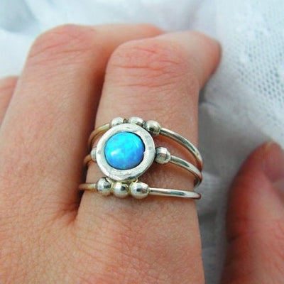 Silver opal ring