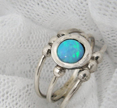 Silver opal ring