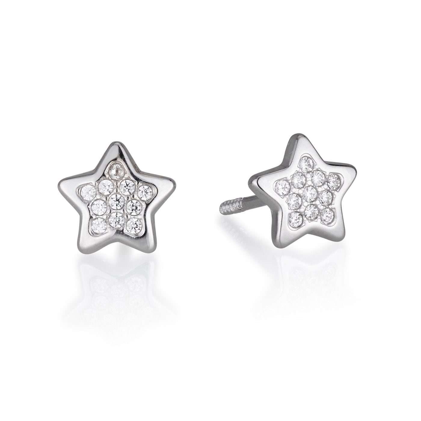 6mm gold stars stud earrings with zircon